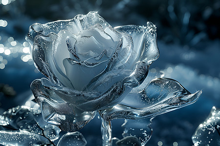 漂亮的冰玫瑰背景图片