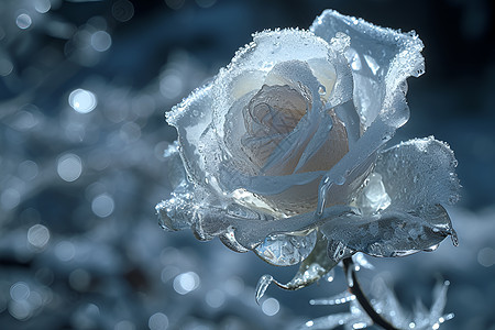 漂亮的冰雕玫瑰图片