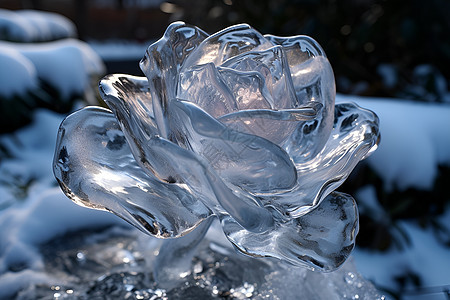 雕刻的冰雕玫瑰背景图片