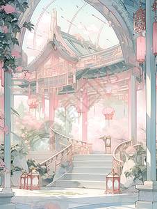 粉色建筑背景图片