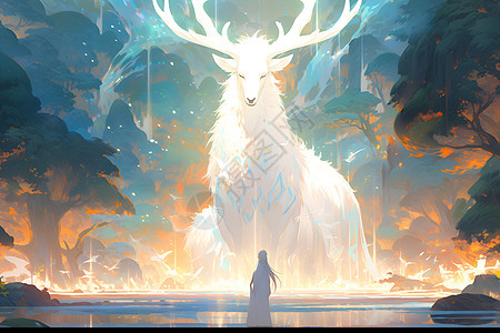 白鹿神话背景图片