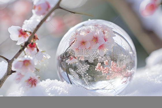 水晶球里的梅花图片