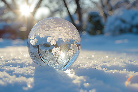 雪地里的冰球图片