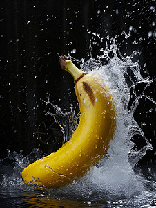 香蕉水花溅开图片