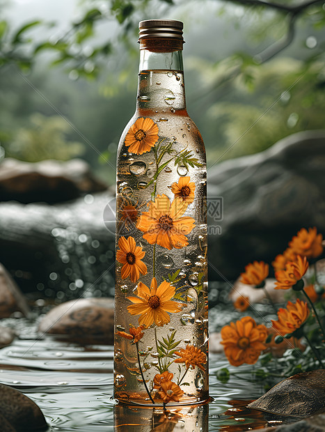 玻璃瓶的花卉图片
