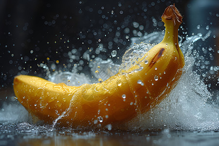 香蕉的水花背景图片