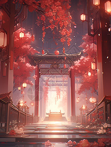 宁静的庙宇背景图片