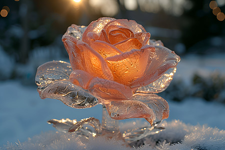 玫瑰冰雕之美图片