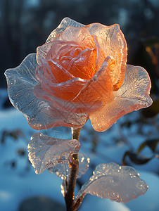 冰冻的玫瑰图片
