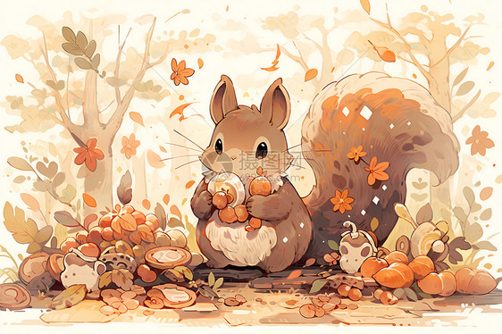 秋日里松鼠图片