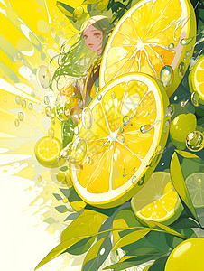 柠檬的插画图片