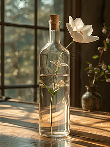 瓶中花朵背景图片
