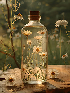 玻璃瓶中花的背景图片