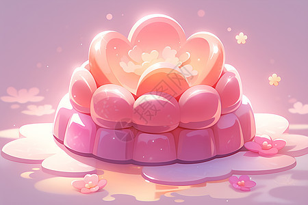 粉色生日蛋糕图片