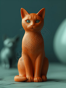 猫咪雕像背景图片