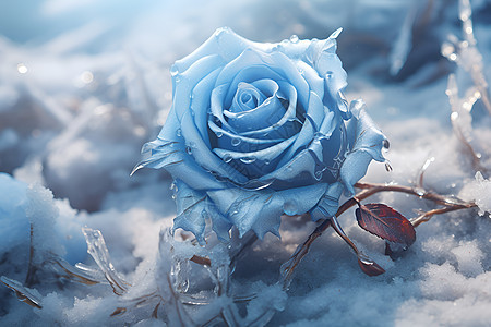 冰蓝色玫瑰图片