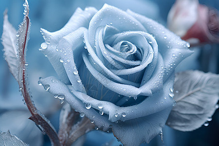 冰蓝色的玫瑰图片