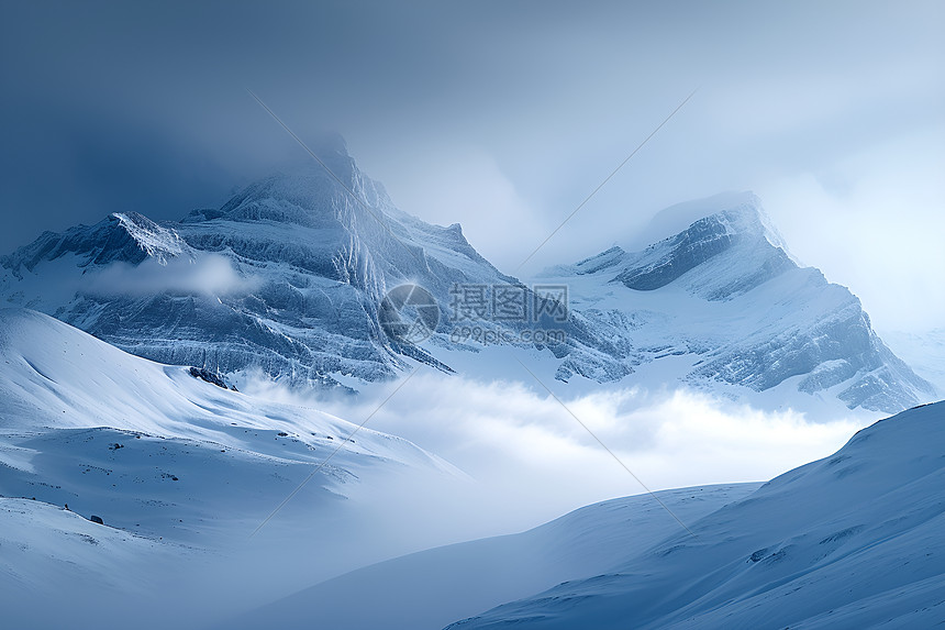冬日里的山峰图片
