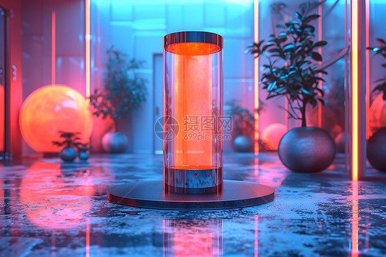 液体玻璃管的迷幻未来图片