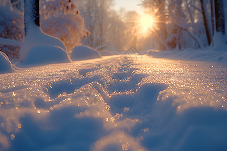 冬日晶莹雪景图片