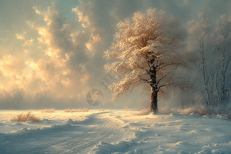 阳光下的冬天图片