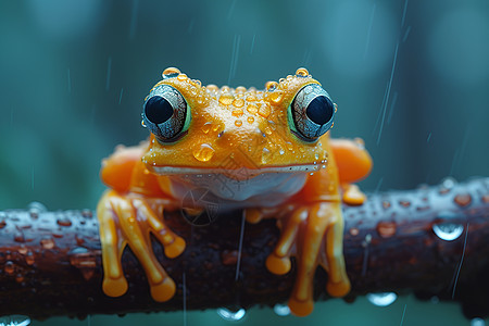雨中的青蛙图片