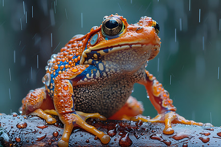 淋雨的青蛙背景图片