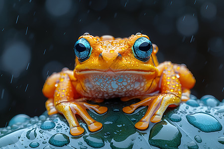 雨中的青蛙之美图片