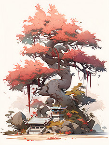 中国主题的树背景图片