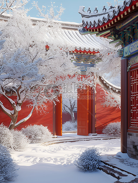 冰雪中的中国宫殿图片