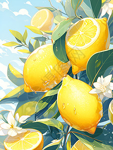 柠檬树插画图片