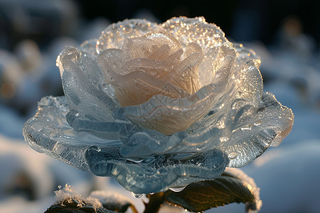 冰雕美丽的玫瑰图片