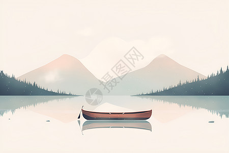 冬日宁静的一艘小船背景图片