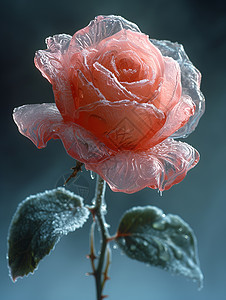 寒冰雕刻的玫瑰图片