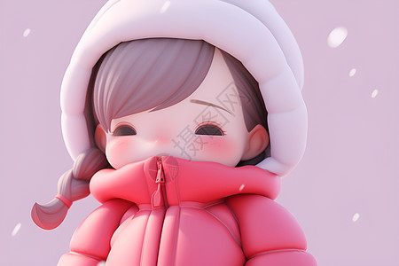 小女孩的雪中奇遇图片