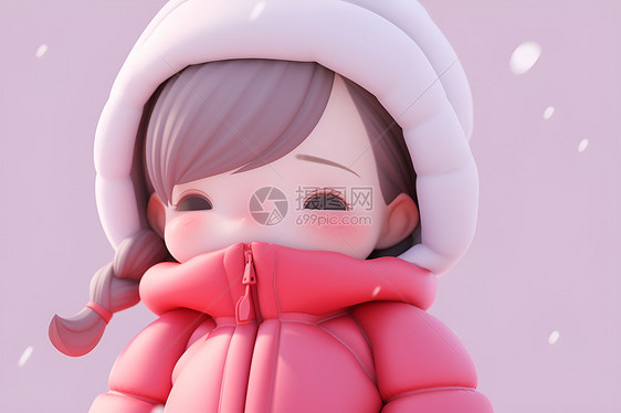 小女孩的雪中奇遇图片