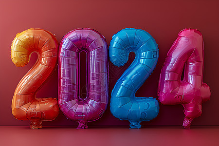 2024彩色气球字体图片