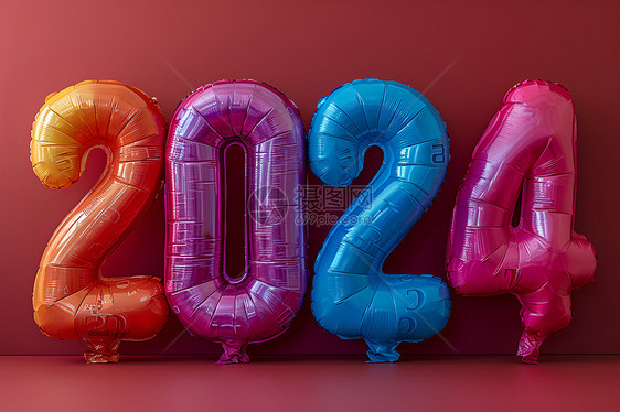 2024彩色气球字体图片