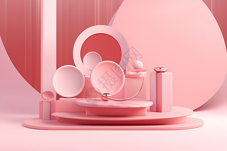 粉色的盘子背景图片