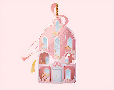 粉色房子背景图片