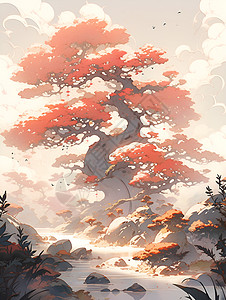 神秘云中之树图片
