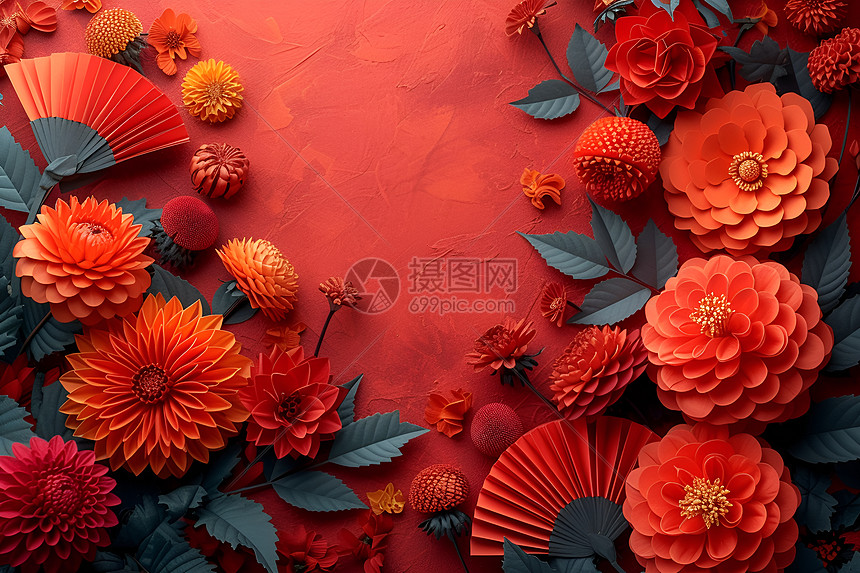中国风折纸花朵图片