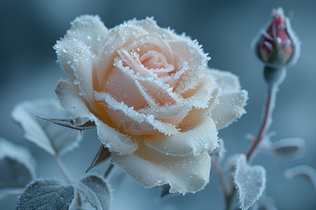 冰雕玫瑰永恒与坚韧背景图片