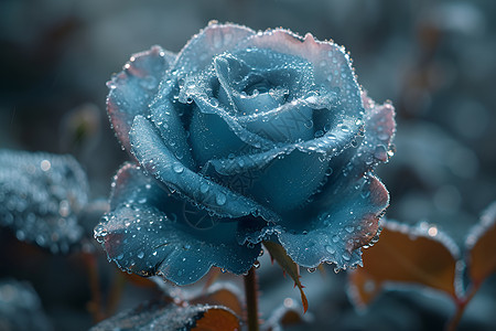 冰蓝色破碎玫瑰图片