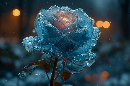 冰蓝色的玫瑰之美图片