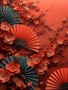 红色主题花卉背景图片
