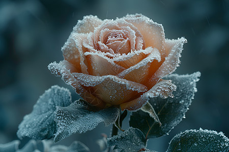 冰冻的玫瑰雕塑图片