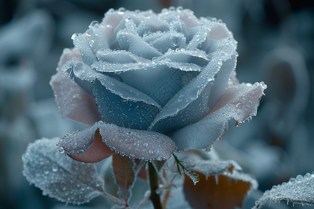 被冰封的玫瑰图片