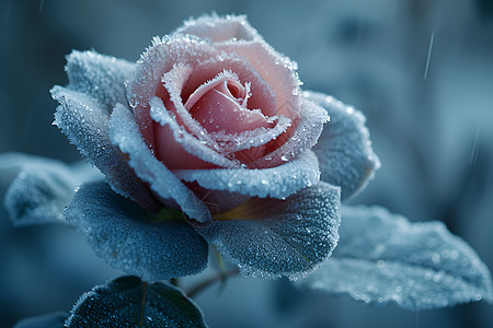 神秘的冰雕玫瑰图片