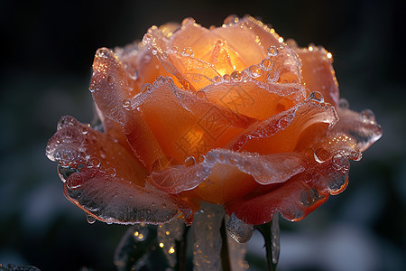 美丽冰冻的花瓣图片